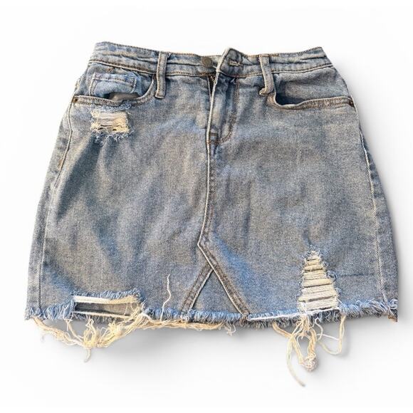 Mossimo Dresses & Skirts - Mossimo Distressed Denim Mini Skirt — Y2K Target Find